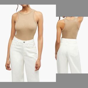 NWT We Wore What Ribbed Jersey Tank - Oat -Medium